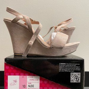 Open Toe Single Band Buckle Ankle Strappy Platform Wedge